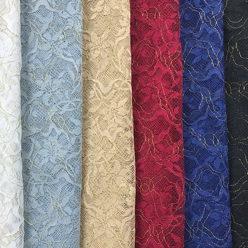 Lace Fabric Dress Floral Polyester Foil for Women's Wear Wholesale Sup 12